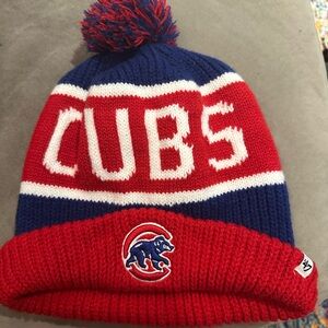 Chicago Cubs red and blue pom pom beanie ‘47 brand